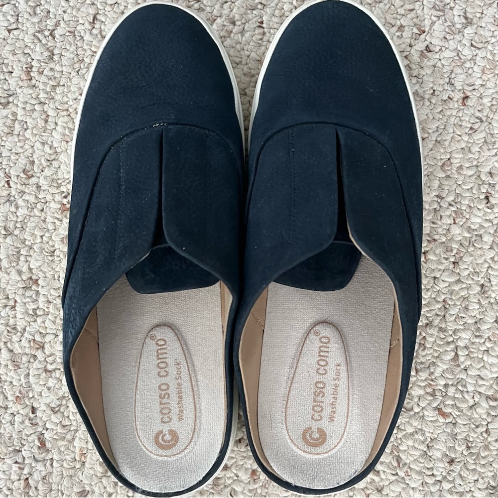 Corso Como Womens Trena Platform Slip On Mule Sneakers Size 9M navy leather - Picture 2 of 12